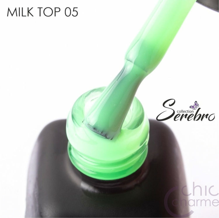 Молочный топ без липкого слоя "Milk top" для гель-лака "Serebro Collection" №05, 11 мл