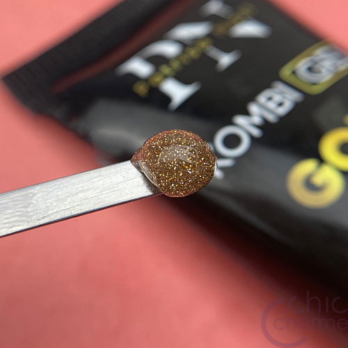Kombi Gel Gold Flash с золотым светоотражающим глиттером, 30 мл
